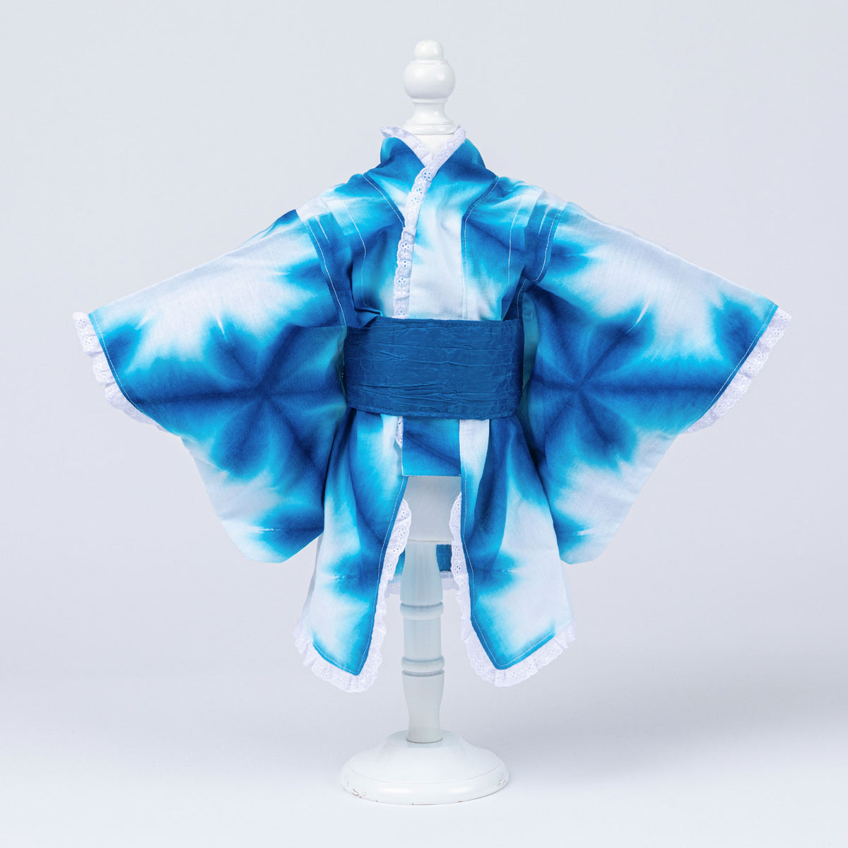 たばた絞り 浴衣／雪花絞り×青 – ONE×ONE KYOTO